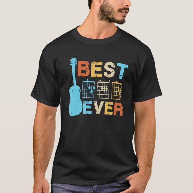 Camiseta Best Guitar Dad Ever Chords Best Dad Guitar  Guita (Frente)