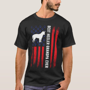 Camiseta Best Heeler Grandpa American Flag Australian Cattl