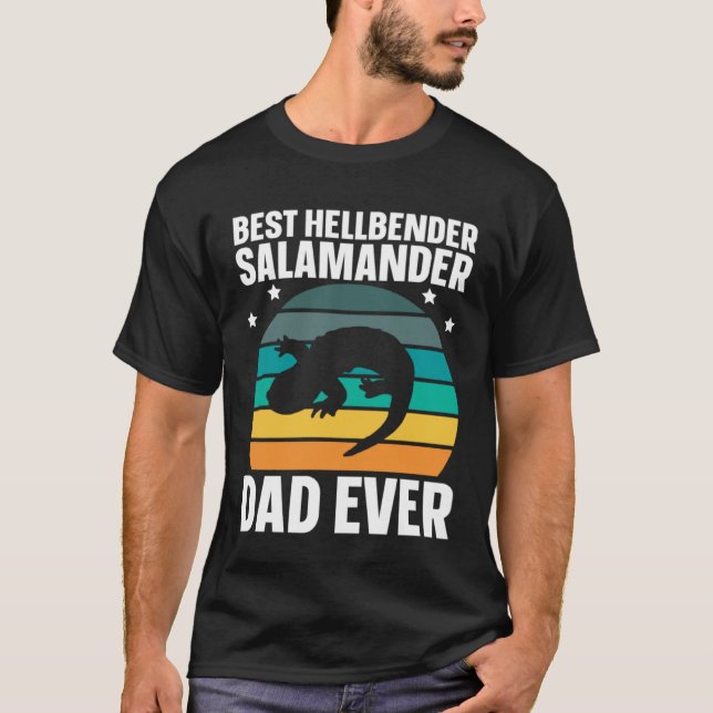 Camiseta Best Hellbender Salamander Dad Biologist Retro (Frente)