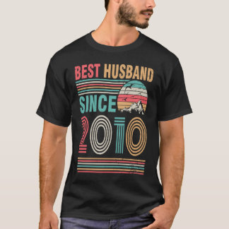 Camiseta Best Husband Since 2010 Happy Wife Bride Groom Wed