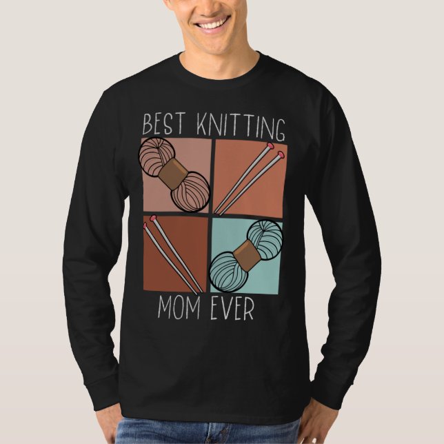 Camiseta Best Knitting Mom Ever Crochet Yarn Collector Moth (Frente)
