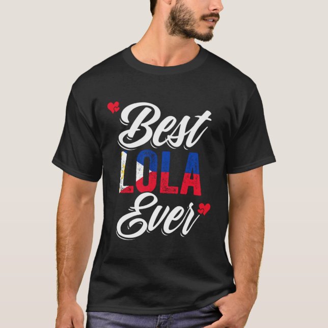 Camiseta Best Lola Ever Awesome Pinoy Love For Philippine G (Frente)