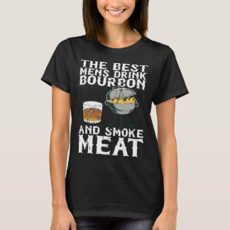 Camiseta Best Mens Drink Bourbon And Smoke Meat Smoker Whis