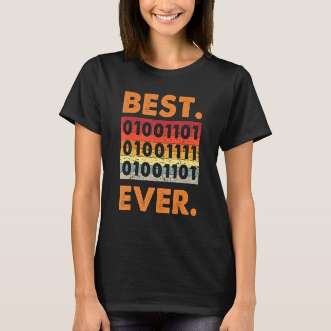 Camiseta Best Mom Ever Binary Code Coder Developer Software (Frente)