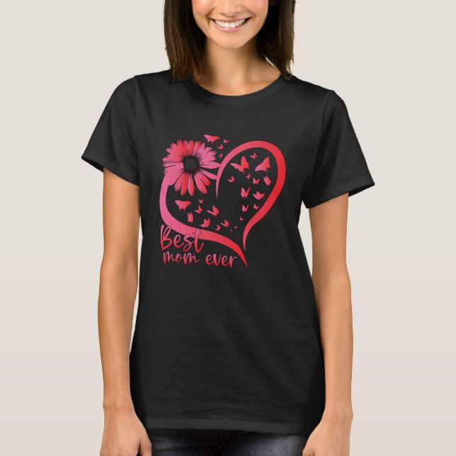 Camiseta Best Mom Ever Happy Mothers Day 2023 Butterfly Mom (Frente)