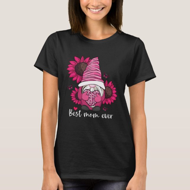 Camiseta Best Mom Ever Happy Mothers Day 2023 Gnomies Leopa (Frente)