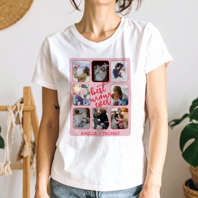 Camiseta Best Mom Ever Photo Collage (Criador carregado)