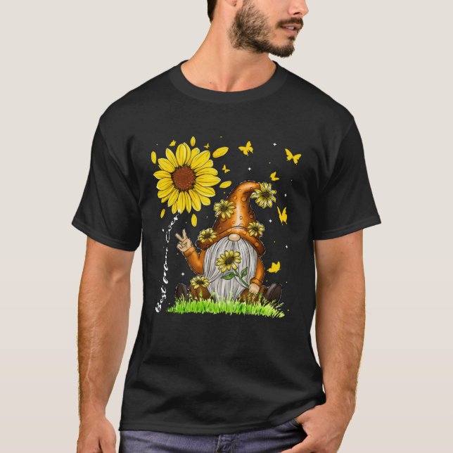 Camiseta Best Mom Ever Sunflower Gnome  Cute Mother s Day (Frente)