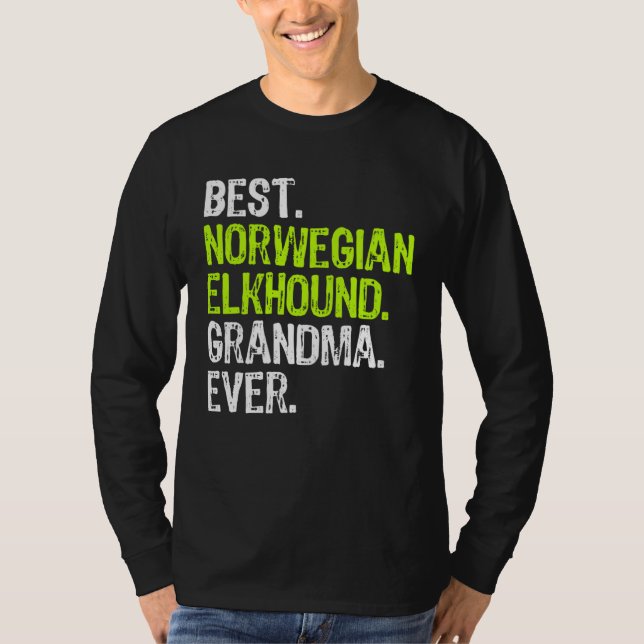 Camiseta Best Norwegian Elkhound Grandma Ever Dog (Frente)
