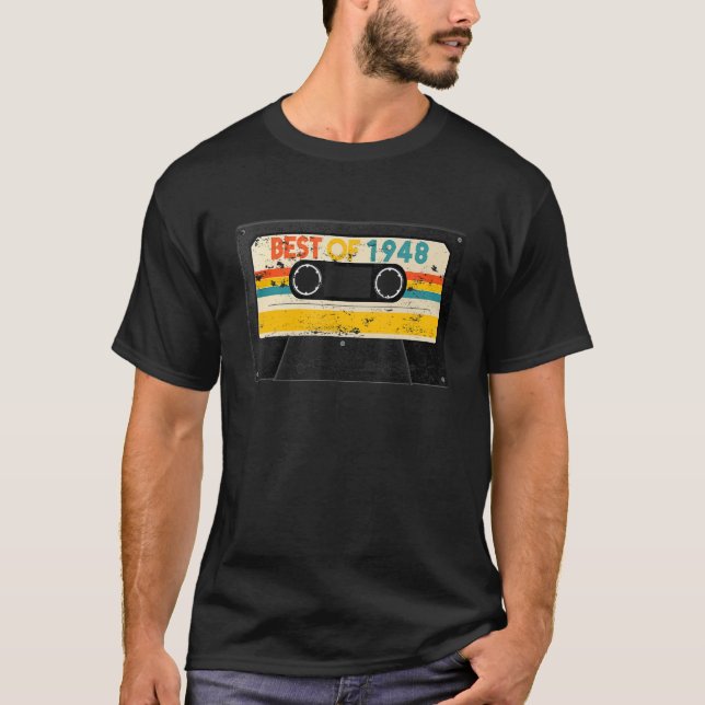 Camiseta Best Of 1948 75th Birthday Gifts Cassette Tape Vin (Frente)