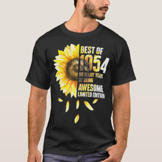 Camiseta Best Of 1954 Sunflower Year Of Birth Birthday