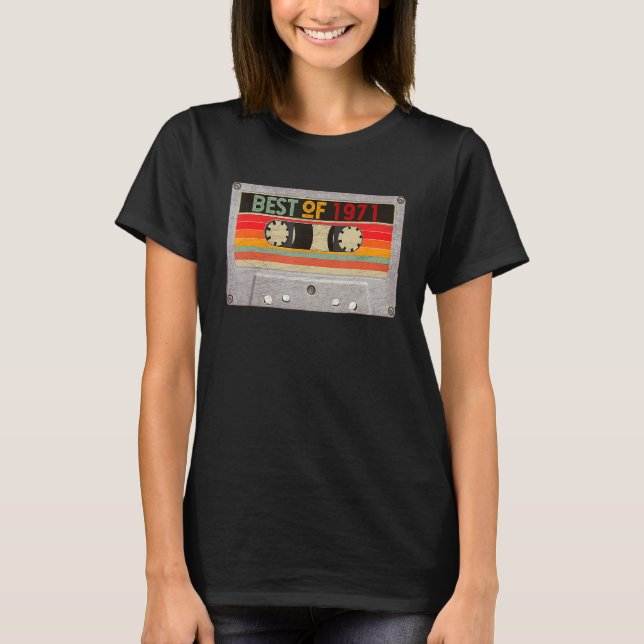Camiseta Best Of 1971 Mixtape Cassette Tape 51rua Birthday (Frente)