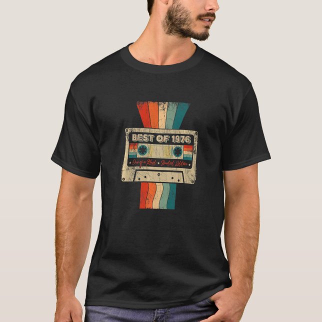 Camiseta Best of 1976 Cassette Tap 46th Birthday Retro 46 Y (Frente)