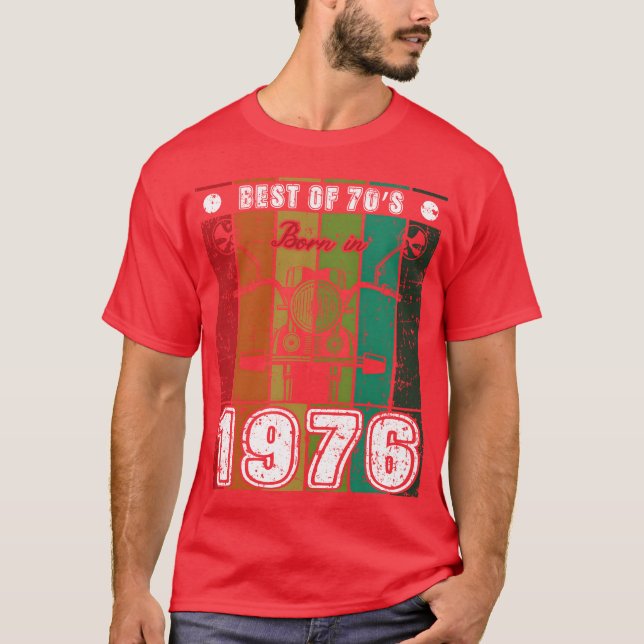 Camiseta Best Of 70s Born In 1976 Classic Motorcycle family (Frente)