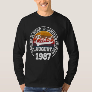 Camiseta Best Of August 1987 35th Birthday For 35 Anos O