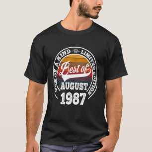 Camiseta Best Of August 1987 35th Birthday For 35 Anos O