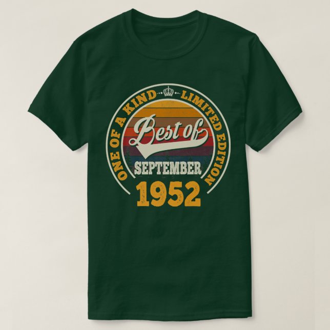 Camiseta Best Of September 1952 70th Birthday Gift For 70 Y (Frente do Design)