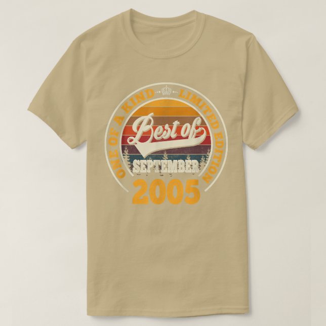Camiseta Best Of Setembro 2005 17th Birthday Gift For 17 Y (Frente do Design)