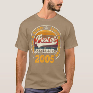 Camiseta Best Of Setembro 2005 17th Birthday Gift For 17 Y