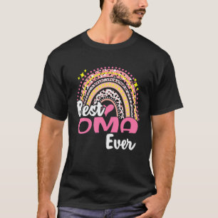 Camiseta Best Oma Ever Funny Pink Leopard Rainbow Mothers D