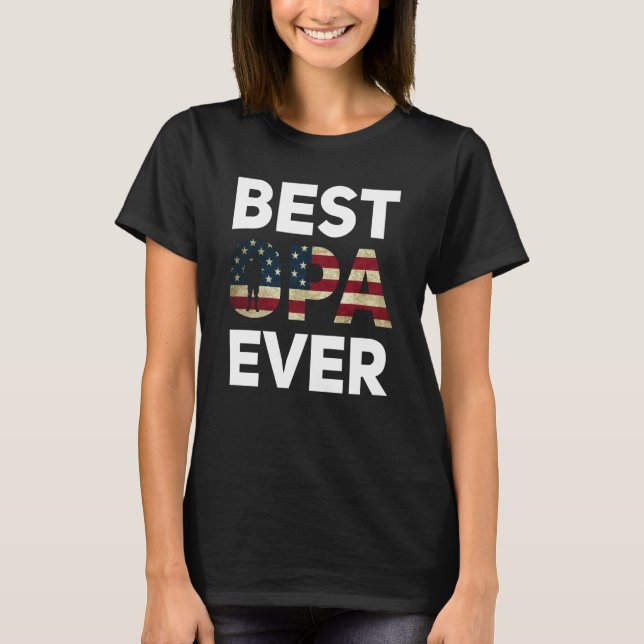 Camiseta Best Opa Ever American Flag German Veteran Grandpa (Frente)