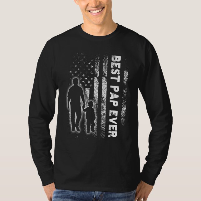 Camiseta Best Pap Ever USA Flag Dia de os pais Grandpa Gift (Frente)