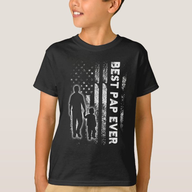 Camiseta Best Pap Ever USA Flag Dia de os pais Grandpa Gift (Frente)
