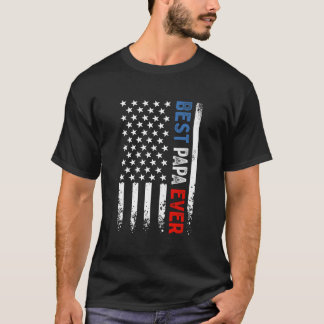 Camiseta Best Papa Ever American Flag Fathers Day