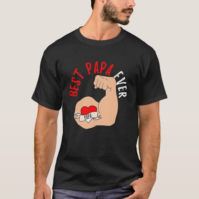 Camiseta Best Papa Ever Indonesian Dad Fathers Day (Frente)
