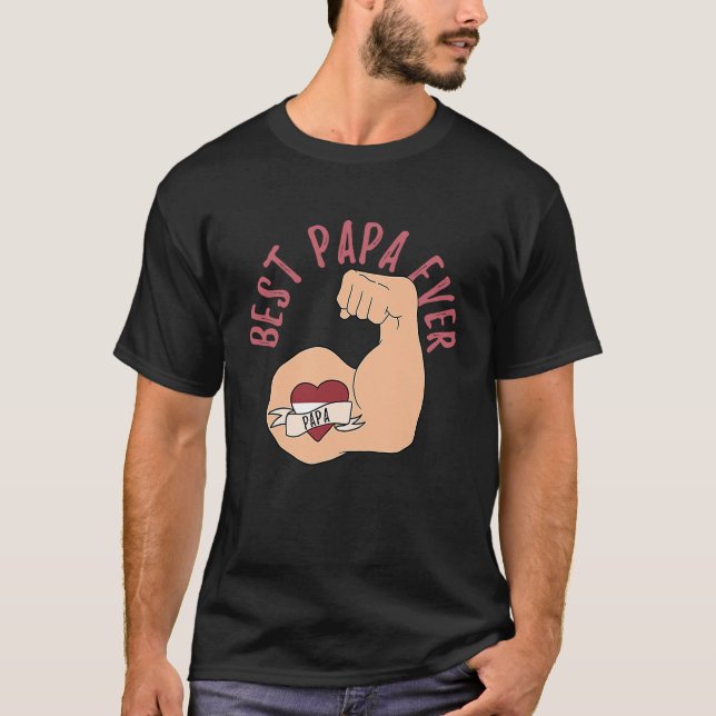 Camiseta Best Papa Ever Latvian Dad Fathers Day (Frente)