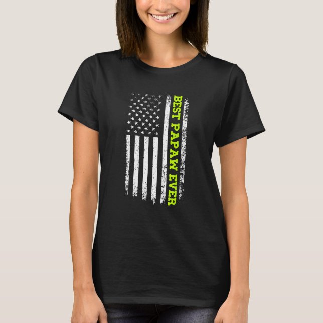 Camiseta Best Papaw Ever 4th Of July American Flag USA Patr (Frente)