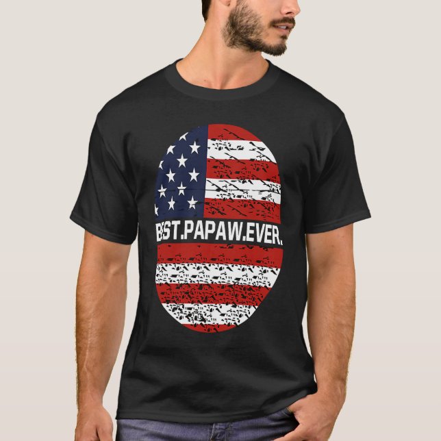 Camiseta Best Papaw Ever American Flag  2 (Frente)