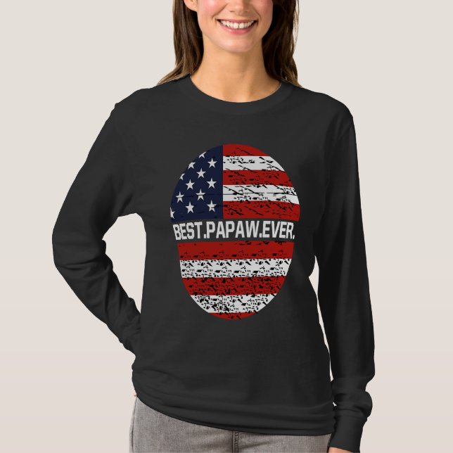 Camiseta Best Papaw Ever American Flag  2 (Frente)