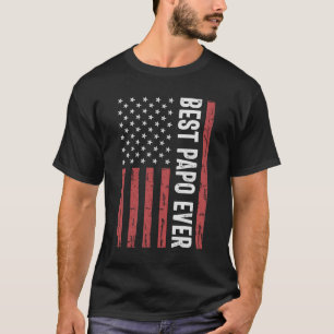 Camiseta Best Papo Ever American Flag Engraçado Grandpa