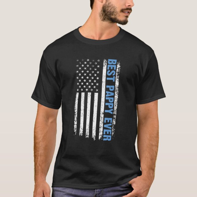 Camiseta Best Pappy Ever 4th Of July American Flag Patrioti (Frente)