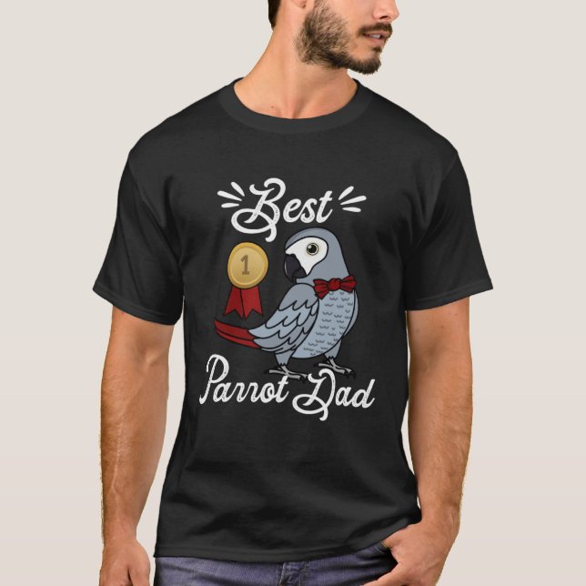 Camiseta Best Parrot Dad I African Grey (Frente)