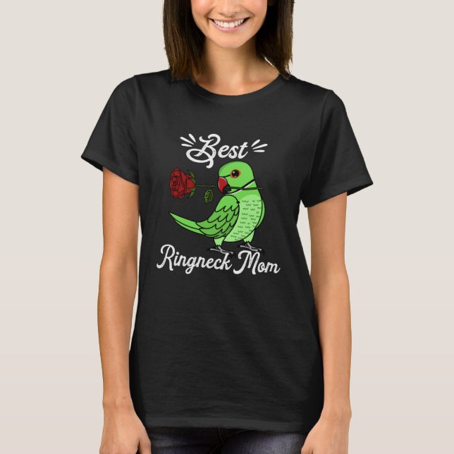 Camiseta Best Parrot Mom I Green Indian Ringneck (Frente)
