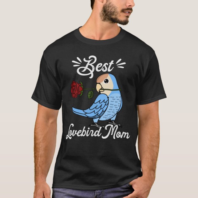 Camiseta Best Parrot Mom I Peach faced Blue Lovebird (Frente)