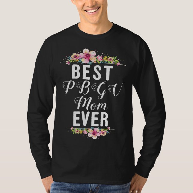 Camiseta Best Pbgv Mom Ever Floral (Frente)