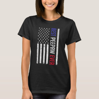 Camiseta Best Peepaw Ever American Flag For Fathers Day Pe