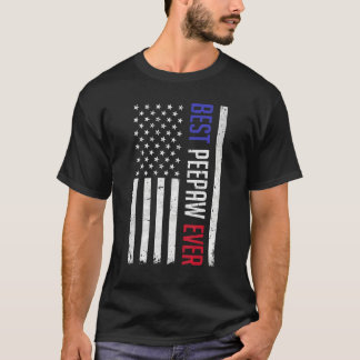 Camiseta Best Peepaw Ever American Flag For Fathers Day Pe
