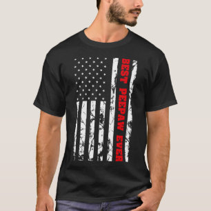 Camiseta Best Peepaw Ever USA Vintage Flag Patriótico Grand