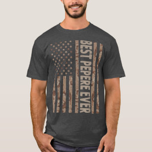 Camiseta Best Pepere Ever EUA Flag Engraçado Grand