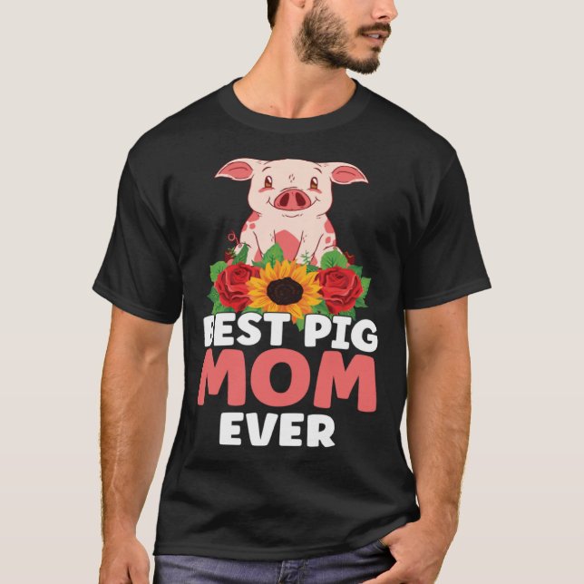 Camiseta Best Pig Mom Ever Farm Kids Piglet (Frente)