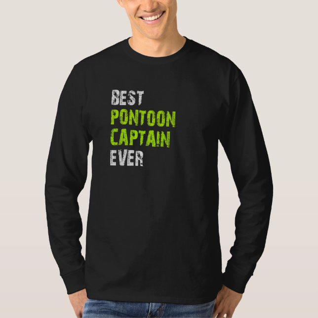 Camiseta Best Pontoon Captain Ever Pontoon Boat Party Vinta (Frente)
