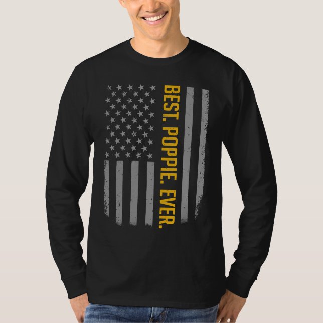 Camiseta Best Poppie Ever American Flag   For Father's Day (Frente)