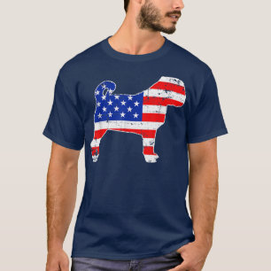 Camiseta Best Pug Dog USA Flag Patriótico 4 De Julho