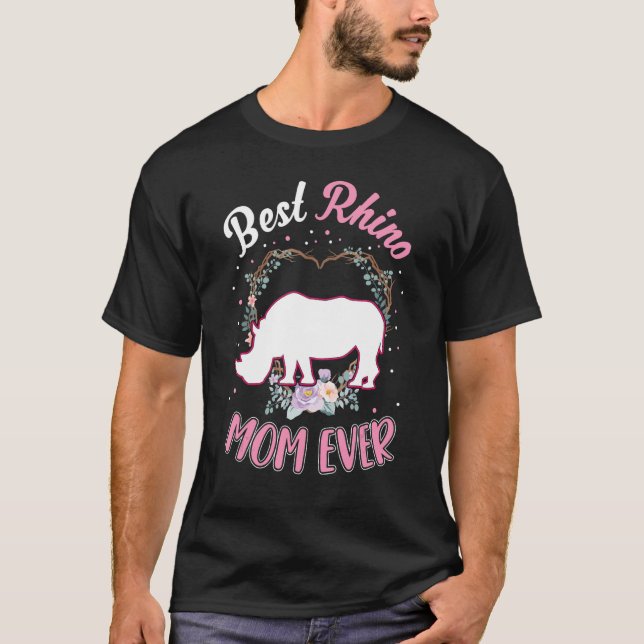 Camiseta Best Rhino Mom Ever (Frente)