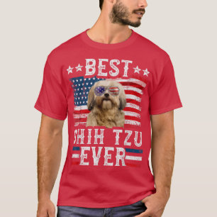 Camiseta Best Shih Tzu Ever American Flag 4 De Julho
