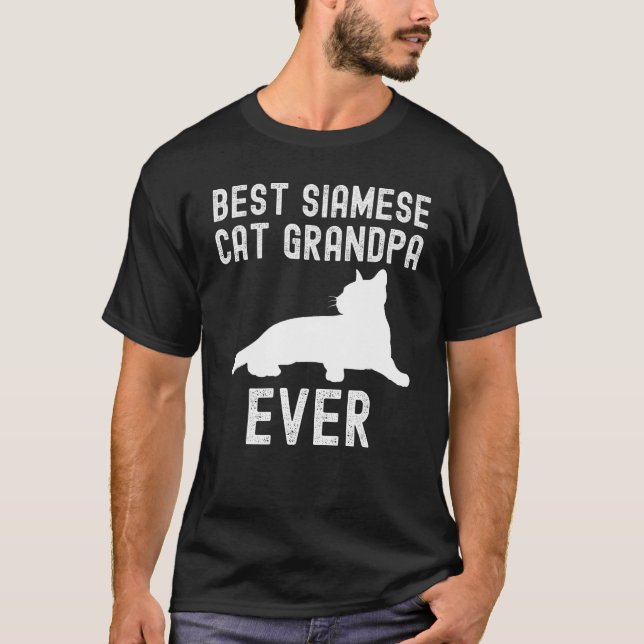 Camiseta Best Siamese Cat Grandpa Ever Father Day (Frente)